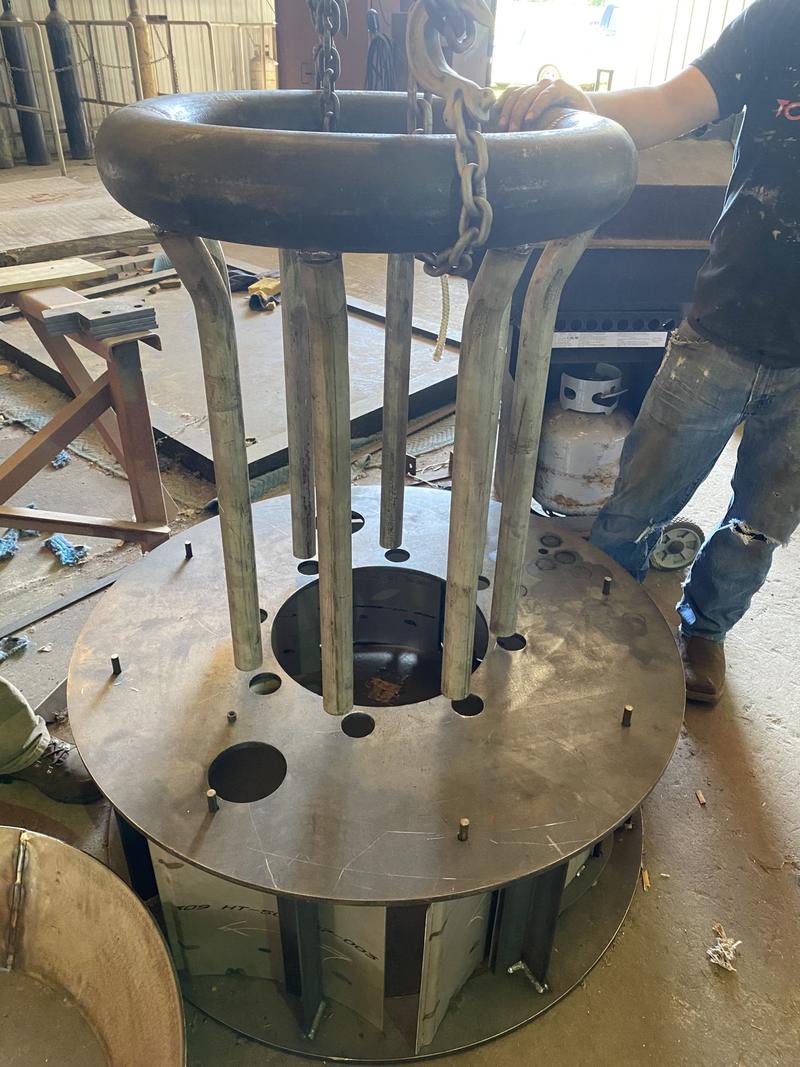 Fabricated industrial burner assembly in the shop